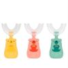 U-Shaped Toothbrush for Kids Ages 3-12 - Double Layer Bristles (Nylon & Silicone) for 30 Second Quick Cleaning - BPA Free, Choke Proof Design view 1