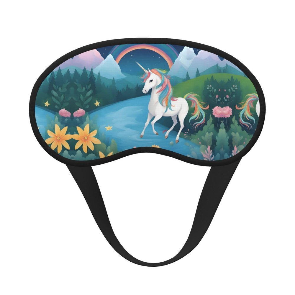 Running Unicorns Blackout Sleep Mask with Elastic Band Design Fits All Head Shapes Ideal for Travel Office and Shift Work