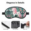 Unicorn with Pink Hair Blackout Sleep Mask with Elastic Band Design Fits All Head Shapes Ideal for Travel Office and Shift Work view 3