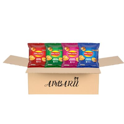 AMBARII Walkers Crisps Variety Pack, Potato Chips Snack, 24 Count, potato chips