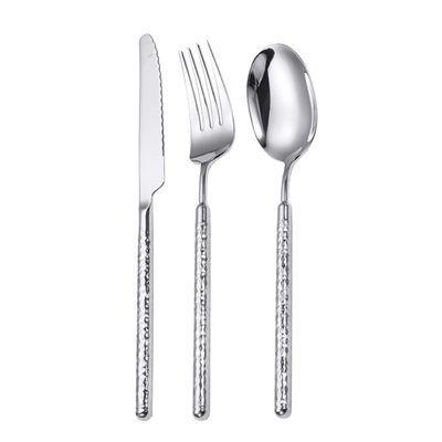 Cutlery Set Unique Round Handle Kitchen Stainless Steel Silverware Tableware Flatware Cutlery Set Steak Knife Fork Spoon Teaspoon (Gold,5 pieces)(Silver,3 pieces)