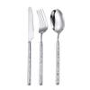 Cutlery Set Unique Round Handle Kitchen Stainless Steel Silverware Tableware Flatware Cutlery Set Steak Knife Fork Spoon Teaspoon (Gold,5 pieces)(Silver,3 pieces) view 1