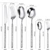 Cutlery Set Unique Round Handle Kitchen Stainless Steel Silverware Tableware Flatware Cutlery Set Steak Knife Fork Spoon Teaspoon (Gold,5 pieces)(Silver,3 pieces) view 2