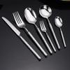 Cutlery Set Unique Round Handle Kitchen Stainless Steel Silverware Tableware Flatware Cutlery Set Steak Knife Fork Spoon Teaspoon (Gold,5 pieces)(Silver,3 pieces) view 4