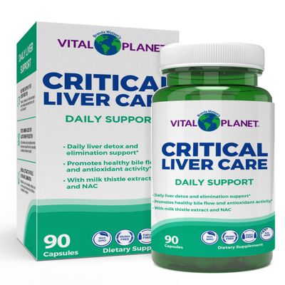 Vital Planet Critical Liver Care Liver Cleanse Detox & Repair Daily Support with Milk Thistle, NAC Supplement N-Acetyl Cysteine, Dandelion, Turmeric, Berberine, Alpha Lipoic Acid, TMG, 90 Capsules