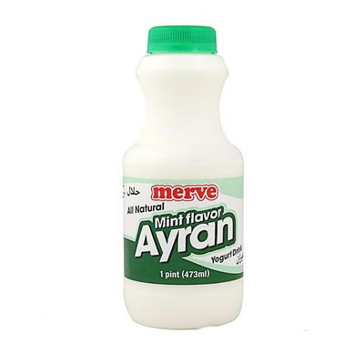 Ayran Yogurt Drink w/Mint 473ml (3 Bottles)