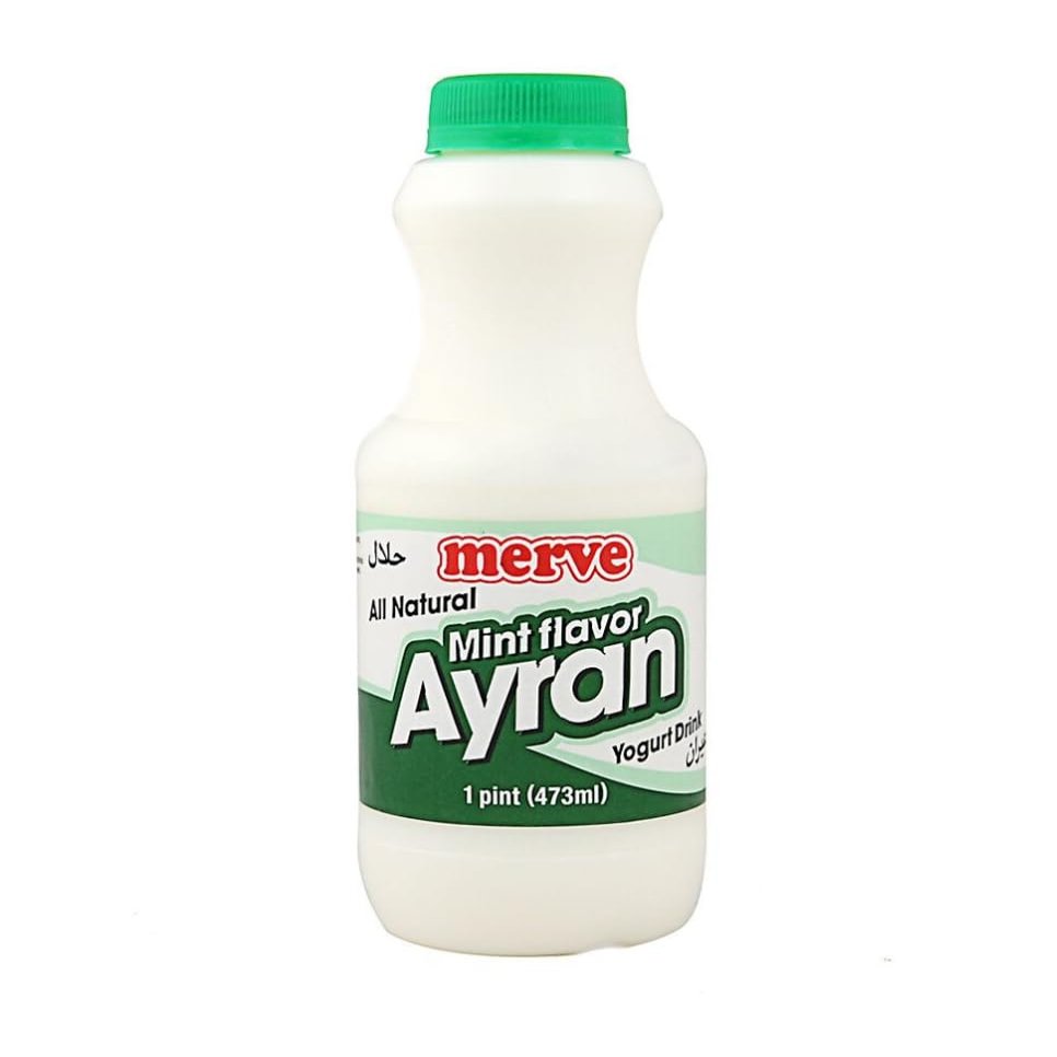 Ayran Yogurt Drink w/Mint 473ml (3 Bottles)