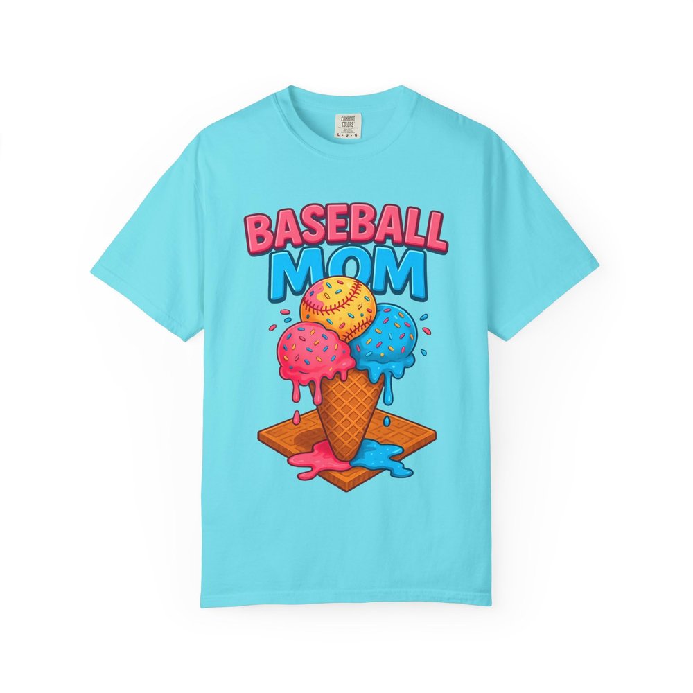 Baseball Mom's Sweet Treat Comfort Colors Lagoon Blue