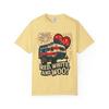 Patriotic Camper Adventure: American Road Trip Celebration Comfort Colors T-Shirt Butter view 1