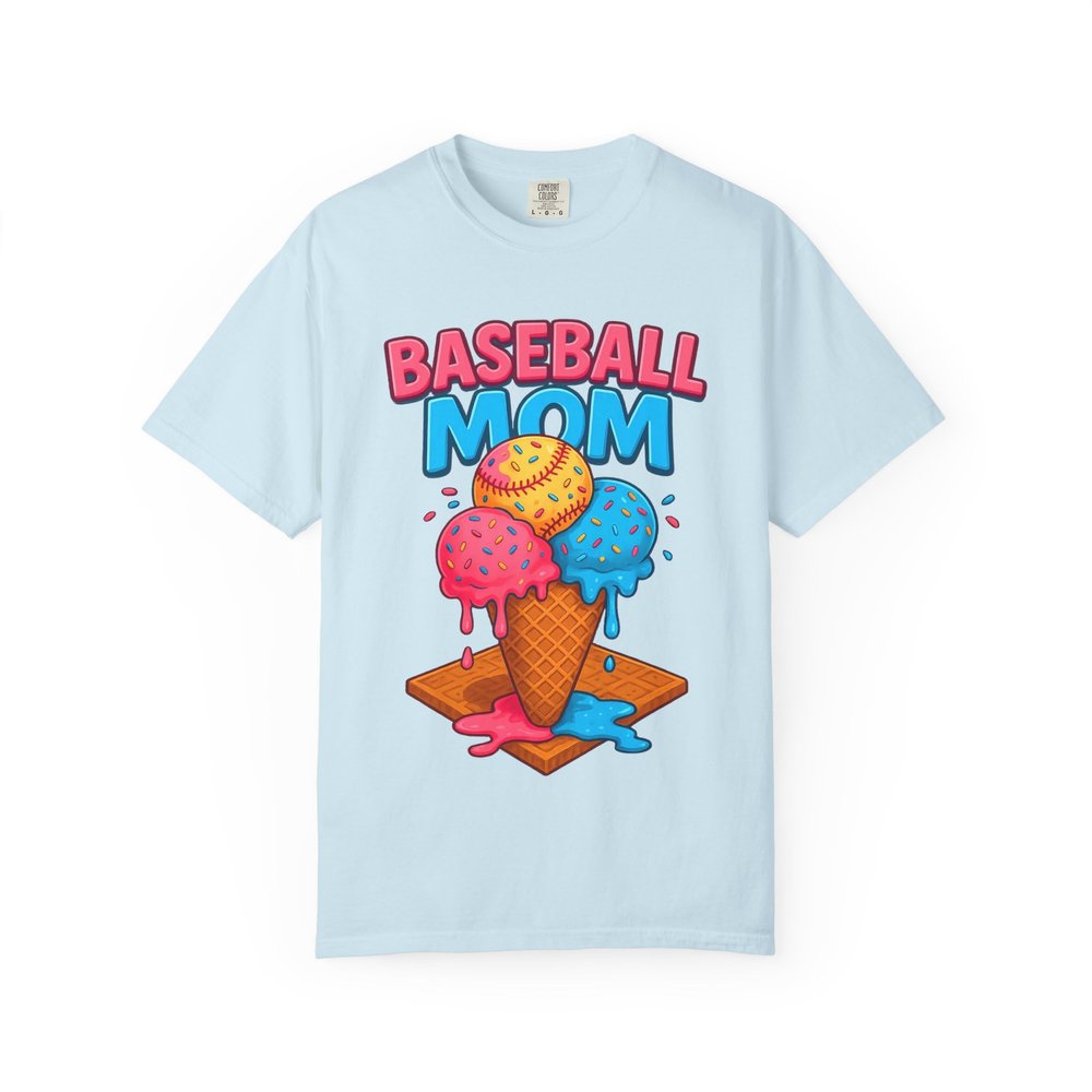 Baseball Mom's Sweet Treat Comfort Colors Chambray