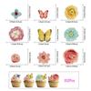 102 PCS Edible Flowers Butterfly Cupcake Toppers Rose Daisy Butterflies Flowers Cake Toppers Flowers Party Decorations for Wedding Engagement Birthday Party Decorations Supplies Mixed Size & Colour view 2