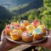 102 PCS Edible Flowers Butterfly Cupcake Toppers Rose Daisy Butterflies Flowers Cake Toppers Flowers Party Decorations for Wedding Engagement Birthday Party Decorations Supplies Mixed Size & Colour view 3