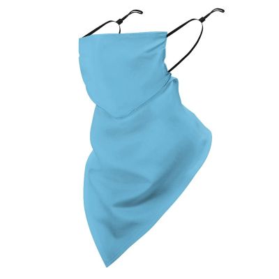 Meaudiwes Women's Face Cover Scarf Reusable Triangle Scarf Ear Loop Bandana UV Sun Protection And Dust Prevention Light Blue