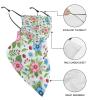 Meaudiwes Women's Reusable Triangle Scarf Face Cover Scarf Ear Loop Bandana UV Sun Protection And Dust Prevention Floral Flowers view 3