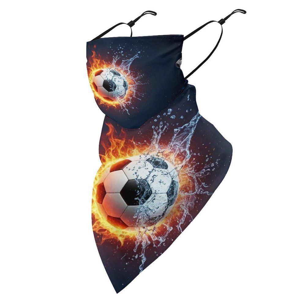Meaudiwes Women's Face Cover Scarf Reusable Triangle Scarf Ear Loop Bandana UV Sun Protection And Dust Prevention Water Fire Soccer Football