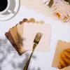 100 Pcs Brown Scalloped Napkins Gradient Color Cocktail Napkin Folded 5 x 5 Beverage Napkins Disposable Paper Napkins for Birthday Party Supplies view 2
