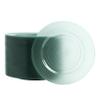 LCCFHTI 100 Count 6 Inch Transparent Green Plastic Plates, Heavy Duty Disposable Dessert Salad Plate, Round Fancy Appetizer Plates for Wedding, Party view 1