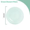 LCCFHTI 100 Count 6 Inch Transparent Green Plastic Plates, Heavy Duty Disposable Dessert Salad Plate, Round Fancy Appetizer Plates for Wedding, Party view 2