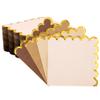100 Pcs Brown Scalloped Napkins with Gold Foil Gradient Color Cocktail Napkin Folded 5 x 5 Beverage Napkins Disposable Paper Napkins for Birthday Party Supplies view 1