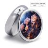 Night Flowers Pill Box - 3 Compartment Travel Pill Organizer with Small Mirror, Portable Pillcase for Pocket & Purse, Cute Round Medicine Case, Weekly Medicine Container view 2
