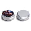 Night Flowers Pill Box - 3 Compartment Travel Pill Organizer with Small Mirror, Portable Pillcase for Pocket & Purse, Cute Round Medicine Case, Weekly Medicine Container view 3