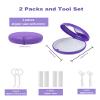 ACSKD 2 Pack Retainer Case with Mirror Kits, Aligner Case Compatible with Invisalign, Slim Night Guard Cases with Aligner Removal Tool, Brush and Chew, Purple view 3