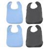Yitexin 4 Pack Adjustable Adult Bibs for Elderly Women Men, Reusable Cloth Bibs, Soft Dining Clothing Protectors for Adults (Black and Blue)