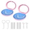 2 Pack Retainer Case with Mirror Kits, Aligner Case Compatible with Invisalign, Slim Night Guard Cases with Aligner Removal Tool, Brush and Chew,Pink view 1