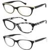 Cyangander 3-Pack Blue Light Blocking Reading Glasses for Women Spring Hinge, Full Frame Cat Eye Readers(+2.0x Magnification Strength ) view 1