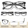 Cyangander 3-Pack Blue Light Blocking Reading Glasses for Women Spring Hinge, Full Frame Cat Eye Readers(+2.0x Magnification Strength ) view 3