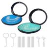 ACSKD 2 Pack Retainer Case with Mirror Kits, Aligner Case Compatible with Invisalign, Slim Night Guard Cases with Aligner Removal Tool, Brush and Chew, Black(Blue+Cyan Silicone) view 1