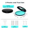 ACSKD 2 Pack Retainer Case with Mirror Kits, Aligner Case Compatible with Invisalign, Slim Night Guard Cases with Aligner Removal Tool, Brush and Chew, Black(Blue+Cyan Silicone) view 3