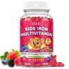 Iron Supplement Gummies for Kids, Kids Multivitamin with Iron Gummies - Zinc, Vitamin B Complex, A, C, D3, B12, Folate for Blood Builder & Energy Support, Iron Deficiency, Vegan Mixed Berry 60ct view 1