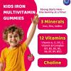 Iron Supplement Gummies for Kids, Kids Multivitamin with Iron Gummies - Zinc, Vitamin B Complex, A, C, D3, B12, Folate for Blood Builder & Energy Support, Iron Deficiency, Vegan Mixed Berry 60ct view 3