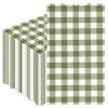 100Pcs Sagegreen Gingham Napkins Disposable - 3-PLY Christmas Paper Napkins Plaid Dinner Scalloped Napkin for Xmas Bathroom Picnic BBQ Bridal Shower Birthday Wedding Party Supplies 13"x15.8" view 1