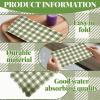 100Pcs Sagegreen Gingham Napkins Disposable - 3-PLY Christmas Paper Napkins Plaid Dinner Scalloped Napkin for Xmas Bathroom Picnic BBQ Bridal Shower Birthday Wedding Party Supplies 13"x15.8" view 3