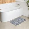 haigof Glitter Grey and White Wavy Stripes Diatomaceous Earth Non Slip Floor Mat Bathroom Kitchen Doormat 15.7X23.6In view 4