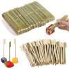 100 Pcs Bamboo Serving Tongs & Toothpicks, 4.7 Mini Toast Tongs, Ideal for Buffets, Home, Catering view 1