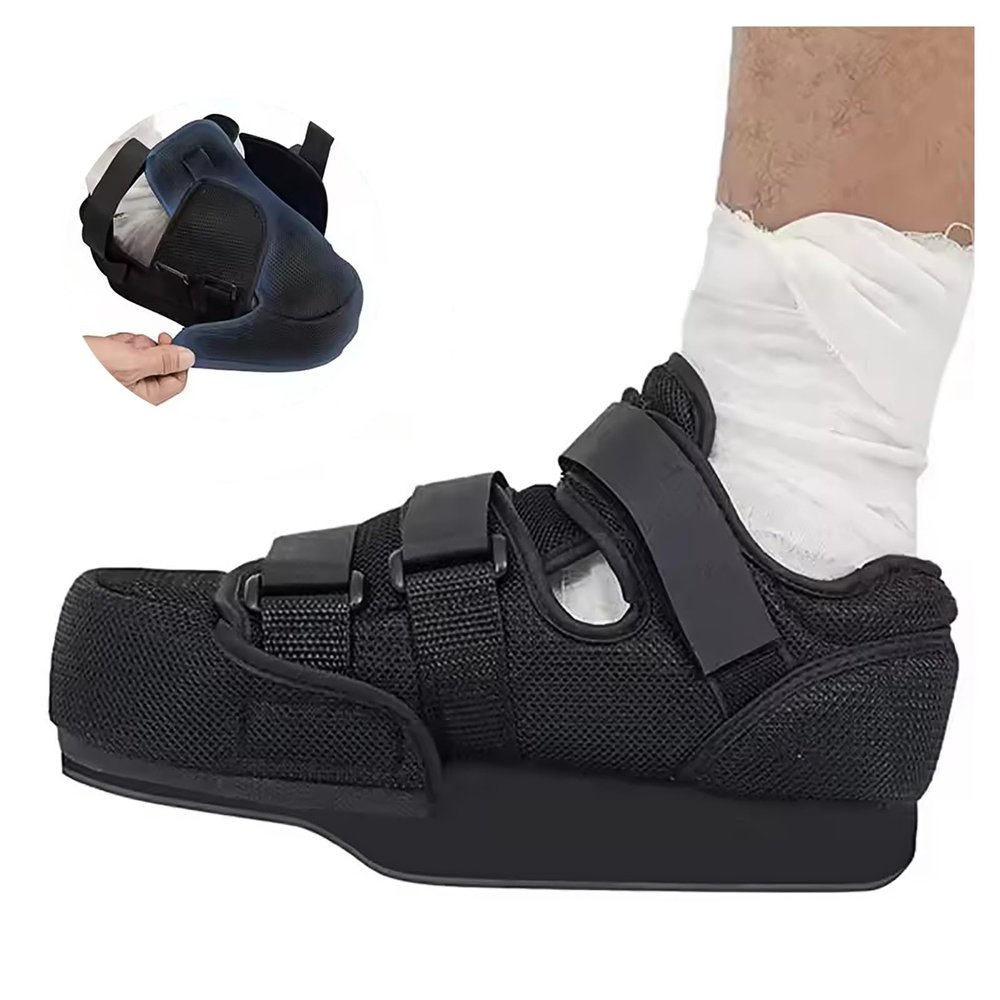 Post Op Shoe Women Men for Broken Toe Foot Ankle Surgery, Adjustable Medical Walking Boot Right & Left Foot with Removable Forefront Cover, Wedge Closed Toe Surgical Shoe for Bunions Fractures, XS