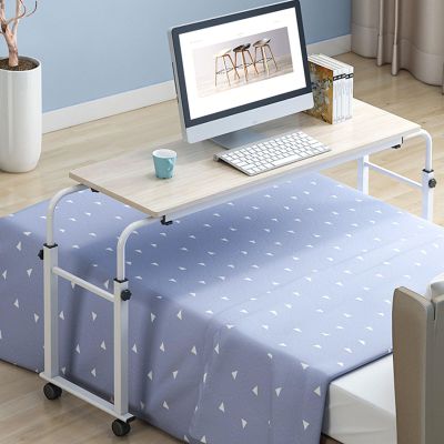 YDkjwjw Overbed Table with Wheels, Mobile Bed Desk, Rolling Computer Desk, Laptop Cart, W/0-65Tilt Stand, Adjustable Overbed Laptop Table for Home,Office and Hospital