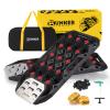 BUNKER INDUST Offroad Traction Boards with Jack Base, Pair Portable Recovery Track Tire Traction Mat - Black Sand,Mud,Snow Tracks(Replaceable Dual Colors Teeth/Rugged Steel Plate), Gen 12th view 1