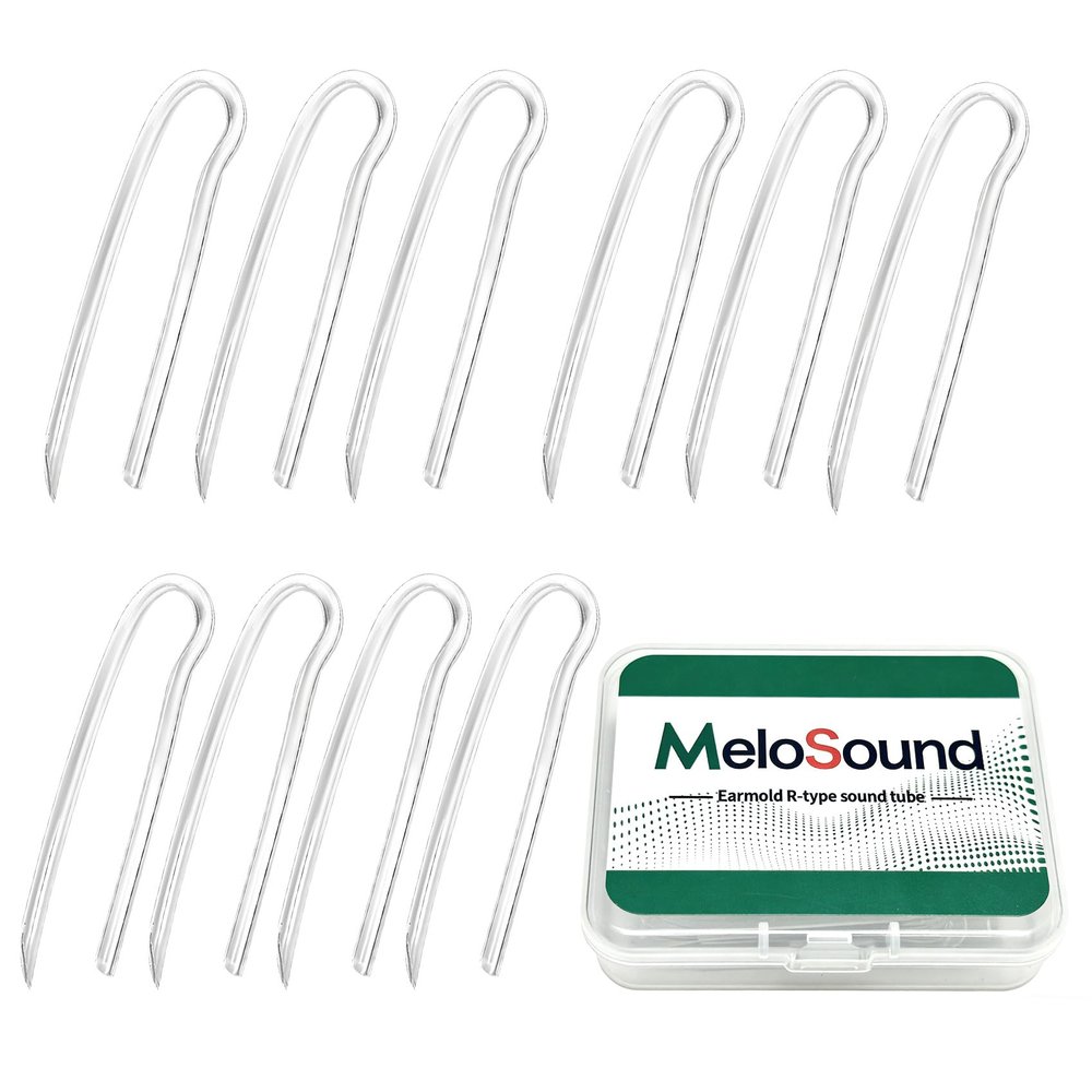 10-Pack Preformed BTE Earmold Hearing Aid Tubes Replacement, Clear Soft Flexible Tubing 3.1mm OD 2mm ID, Cut-to-Length to Reduce Feedback, Size 13#
