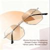 2-in-1 Blue Light & UV Protection Glasses for Men & Women, Non-Prescription Photochromic Glasses for Game & Read (Silver, Photochromic) view 3