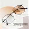 2-in-1 Blue Light & UV Protection Glasses for Men & Women, Non-Prescription Photochromic Glasses for Game & Read (Black, Photochromic) view 3