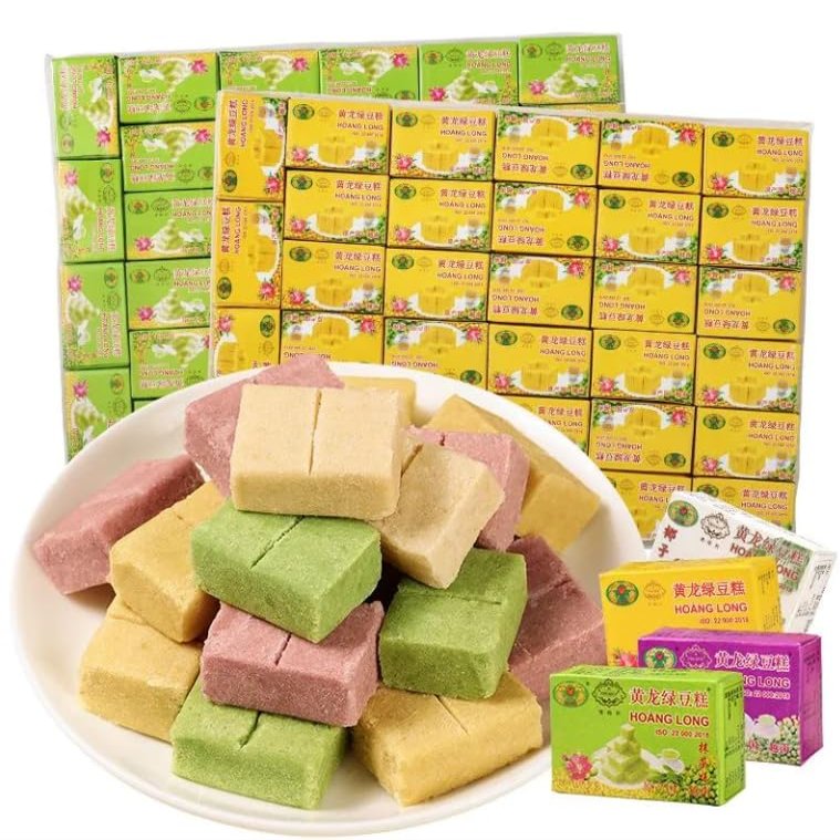 4 Taste Mung Bean Cake 8/16/32/112 BoxesMatcha Coconut Taro Flavor,Healthy Nutritious Breakfast Cake,Sweet Cookies,Snack Food,Dessert,Dim Sum,Delicious Chinese Snack Gift (4 flavor,16 boxes)