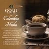 Gold Coffee Co. Premium Colombia Huila - Medium Roast Finely Ground 100% Colombian Coffee - Notes of Caramel, Brown Sugar, Green Apple, 12 Oz view 2
