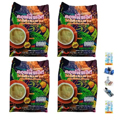 480 grams (15 Sachets) Roasted Snack Delicious Mellow Intense Zhulian Coffee Plus Less Sugar Mix Healthy Vegan Robusta (of 4) By Thaigiftshop [Get Free Tomato Facial Mask]