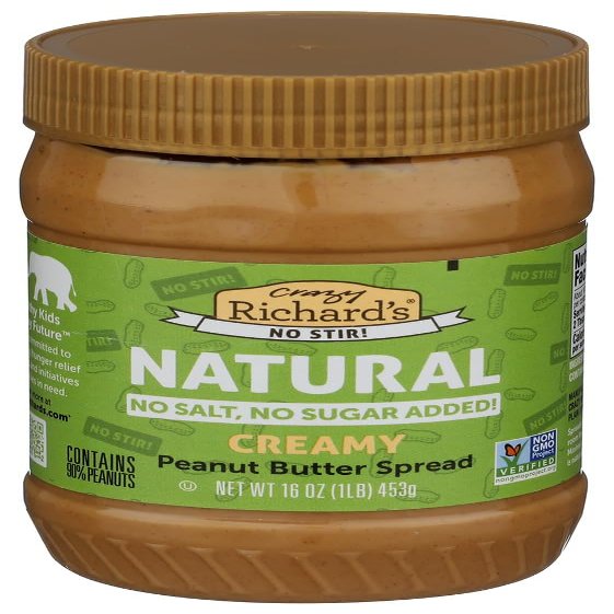 Crazy Richard Peanut Butter No Stir 16 oz (Pack of 12)