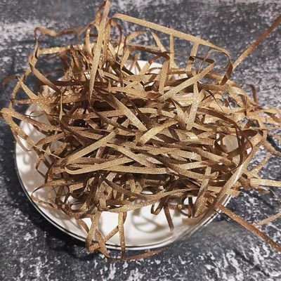 PULaif Raffia Filler 100-500g Iridescent Crinkle Cut Shredded Paper, Friendly Lightweight Gift Filler(Bright Champagne,500g)