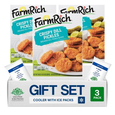 Salutem Vita Crispy Dill Pickle Slices Frozen Snacks and Appetizers, Gift Set Pack of 3